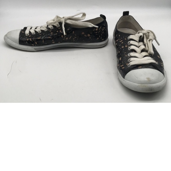 Prada laser cut lace up low top black sneaker sz 37 - Picture 1 of 12